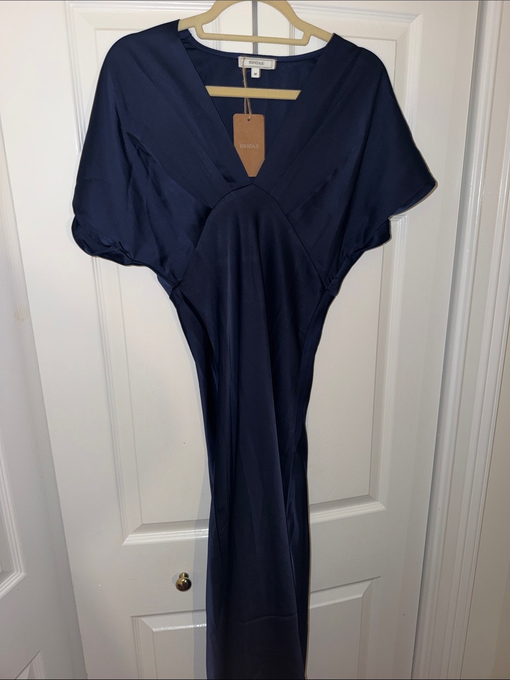 RIHOAS Navy V-Neck Maxi Dress